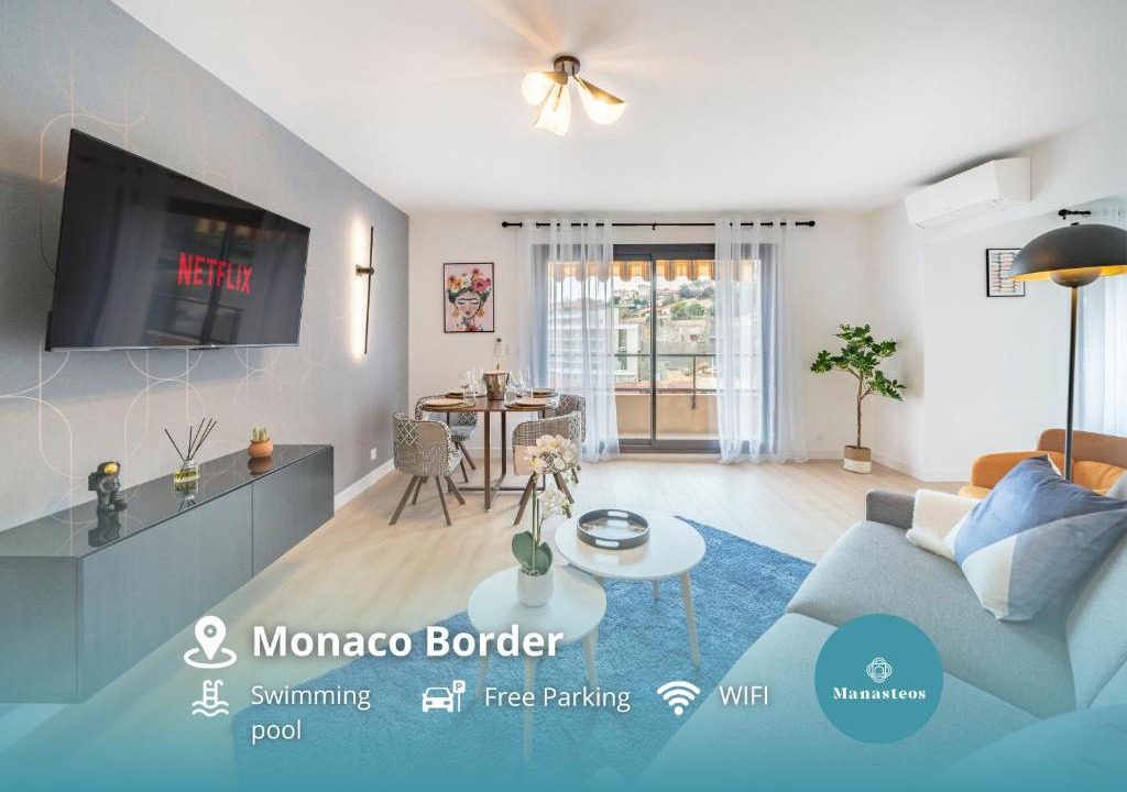 Beausoleil Apartment | 5mn Monaco - Vue mer - Parking - Piscine - BB