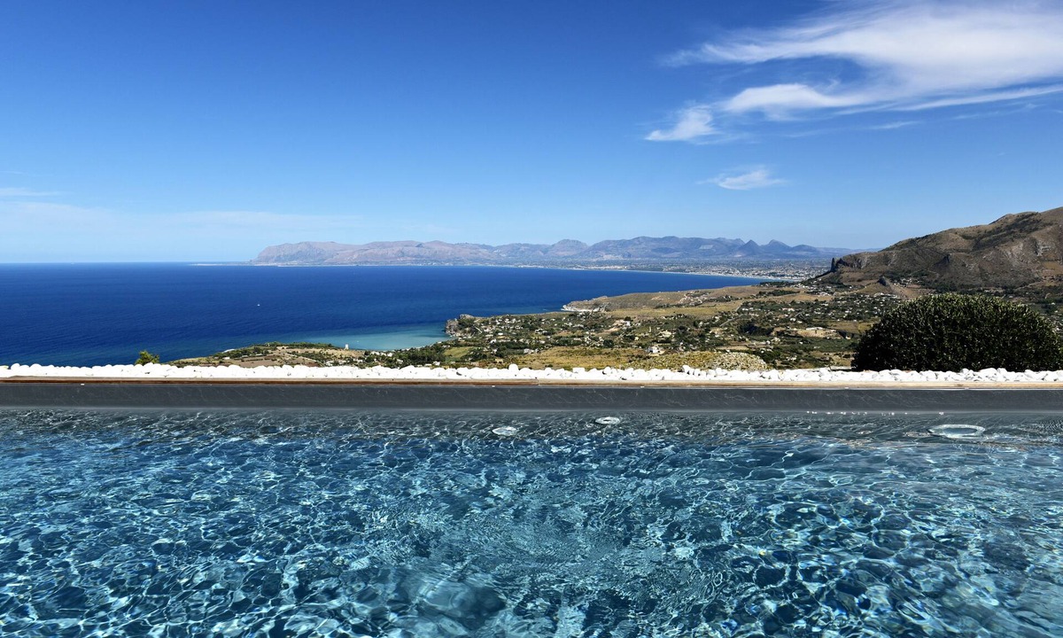 Custonaci Villa | Villa Fenice Breathtaking Panoramic View in Scopello Sicily up to 10 people Pool