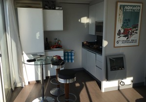 Exceptional view, standing terrace overlooking the Merc bathing beaches 5m Monac