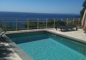 Modern villa with swimming pool and panoramic sea view