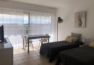 Studio climatisé pour 2, proche plage et commerces, animaux admis, WiFi, parking - FR-1-466A-20