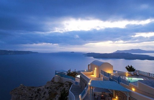Santorini Villa | Villa Sapphire Heated Pool Sea View Indoor Hot Tub