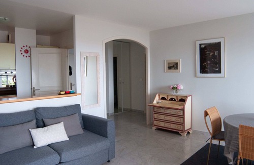 Villefranche-sur-Mer Apartment | 07. Terrace with stunning view of the sea and Cap Ferrat, one bedroom apartment.