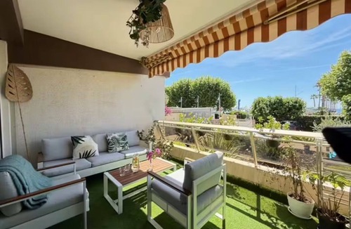 Golfe Juan Apartment | Beach Studio in Golfe-Juan with Sea View, Parking near Cannes, Antibes, ports