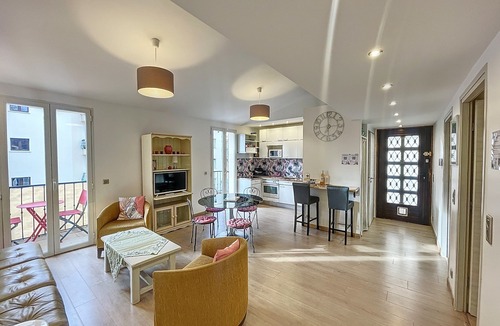 Prado - Republique Apartment | Cannes bright sunny close Ctr 2 BR flat mezzanine balconies Olam Properties