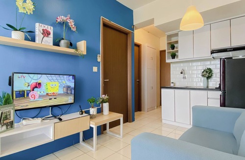 Pancawati Apartment | Cozy With Blue Accent 2Br At Podomoro Golf View Apartment
