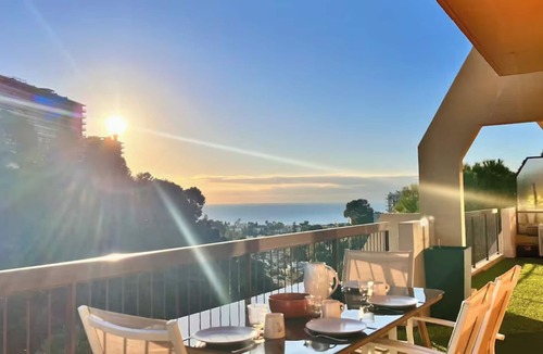 Saint Antoine Apartment | Nice west, 80m2, 3 bedrooms, swimming pool, tennis court, air conditioning, sea view and top floor