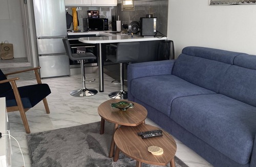 Villeneuve Loubet Beach Apartment | Ocean front view in fully renovated studio