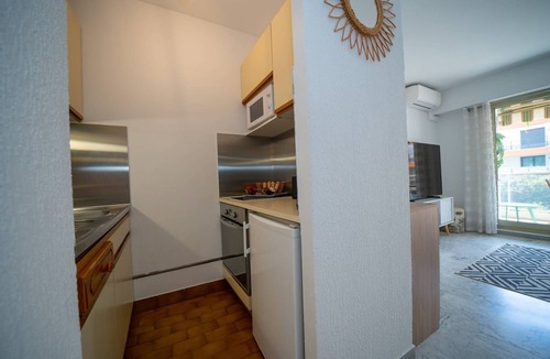 Villeneuve Loubet Beach Apartment | Studio cabin Sea view Air conditioning Wifi Private parking Shops and beach on foot
