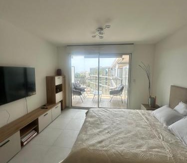 Saint-Laurent-du-Var Apartment | Studio en bord de mer avec piscine sur le toit
