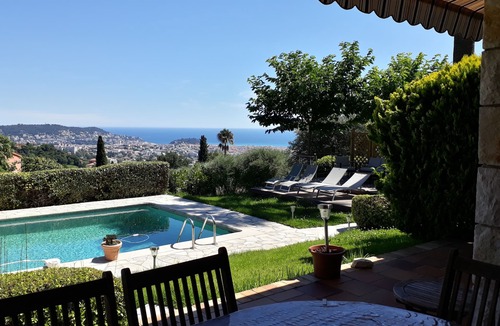 Gairaut Villa | Superb villa sun swimming pool, quiet garden and sea view on the heights of Nice