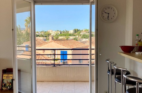 Plaine de la Brague Apartment | Terrace, pool, air conditioning, sea view, near beach, sleeps 4, Antibes