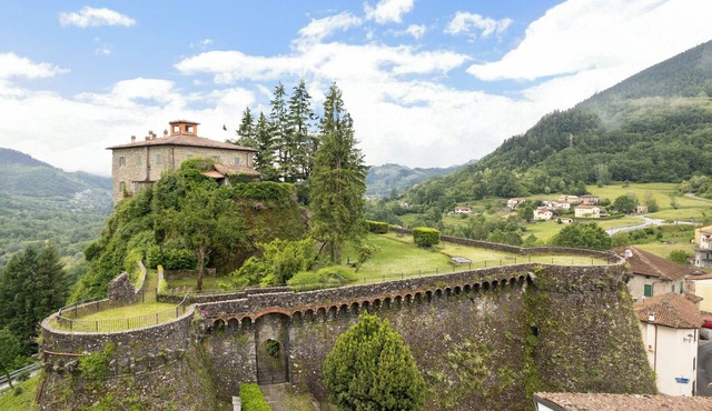 Historic castle overlooking Garfagnana valley