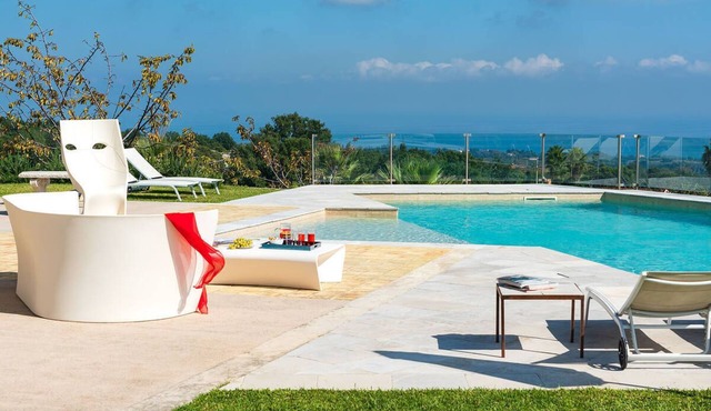 Luxury private villa with sea views on Mt Etna
