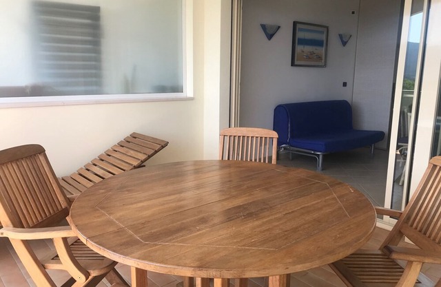 Studio apartment situated inside the Verde-blu residence, for 4 people, sq.m 34 , with terrace, pool