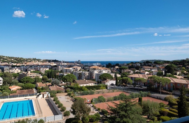 Studio with panoramic sea/city views air cond. wifi parking swimming pool tennis