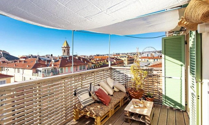 Old Town Apartment | #9 Opera's Duplex panoramic Sea View Terrace & AC 1min to Beach