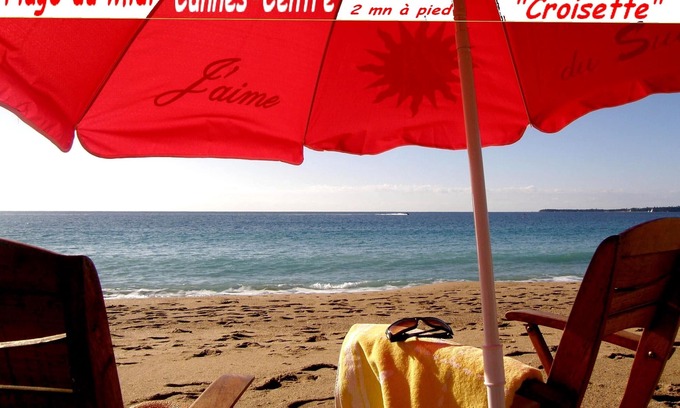 La Croix des Gardes Apartment | Cannes Beach. Appart UP Seaview 36 m2. Top Design. Pr. Center. Pool, Private,
