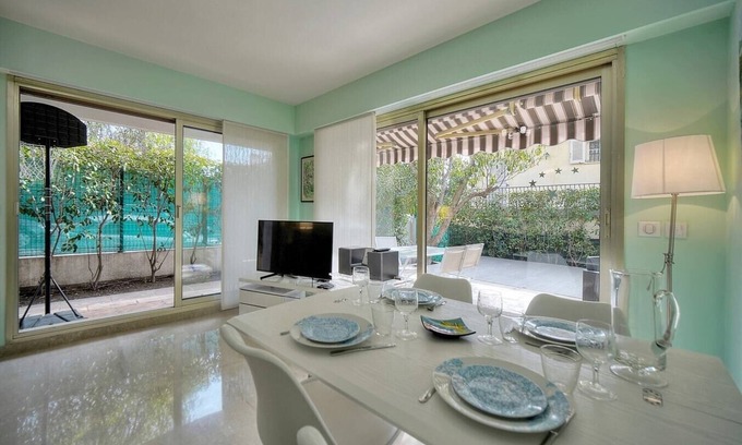 Cannes Apartment | Immogroom - Quiet T2 - Garden level - AC - Wifi