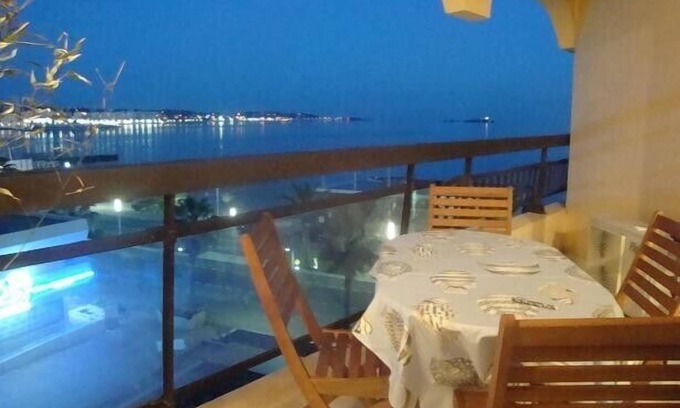 Frejus Plage Apartment | Sleeps 4. On the beach front with sea view, at 20 m from the beach, wi