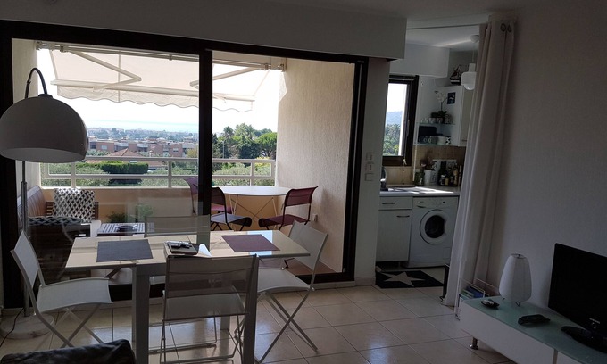 Antibes Apartment | Superb apartment, terrace and magnificent sea view, tennis and swimming pool, park