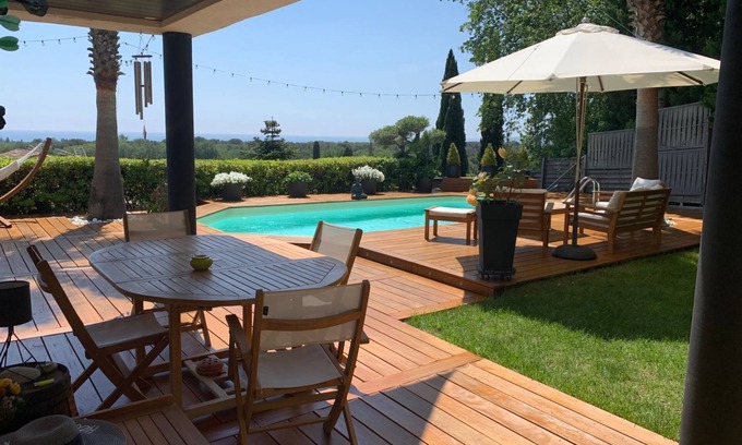 Villeneuve-Loubet Villa | Villa Azur - Vue mer/Sea View